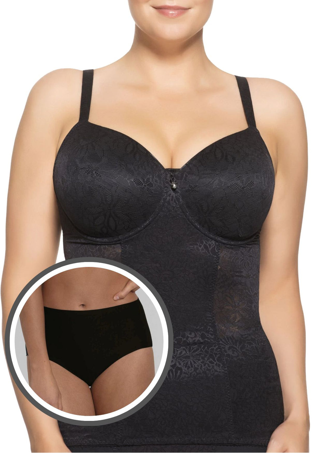 Bundle perfektes Shapehemd & Taillenslip Schwarz