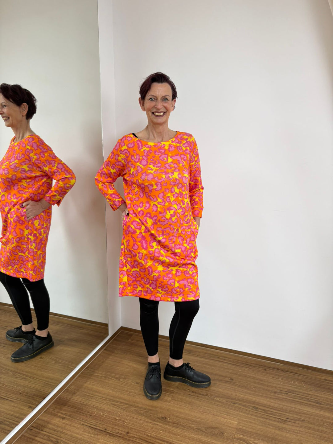 Kleid 3/4 Arm Orange/Pink - Vera Meyer