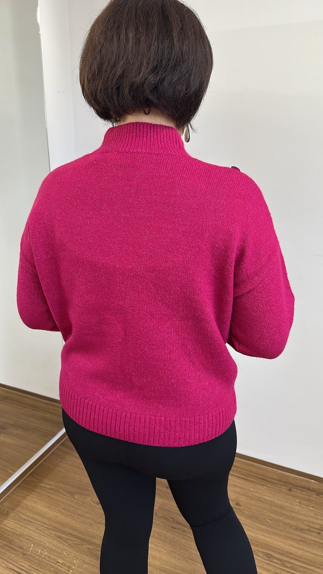 Pinke Strickjacke mit Pailletten - Vera Meyer