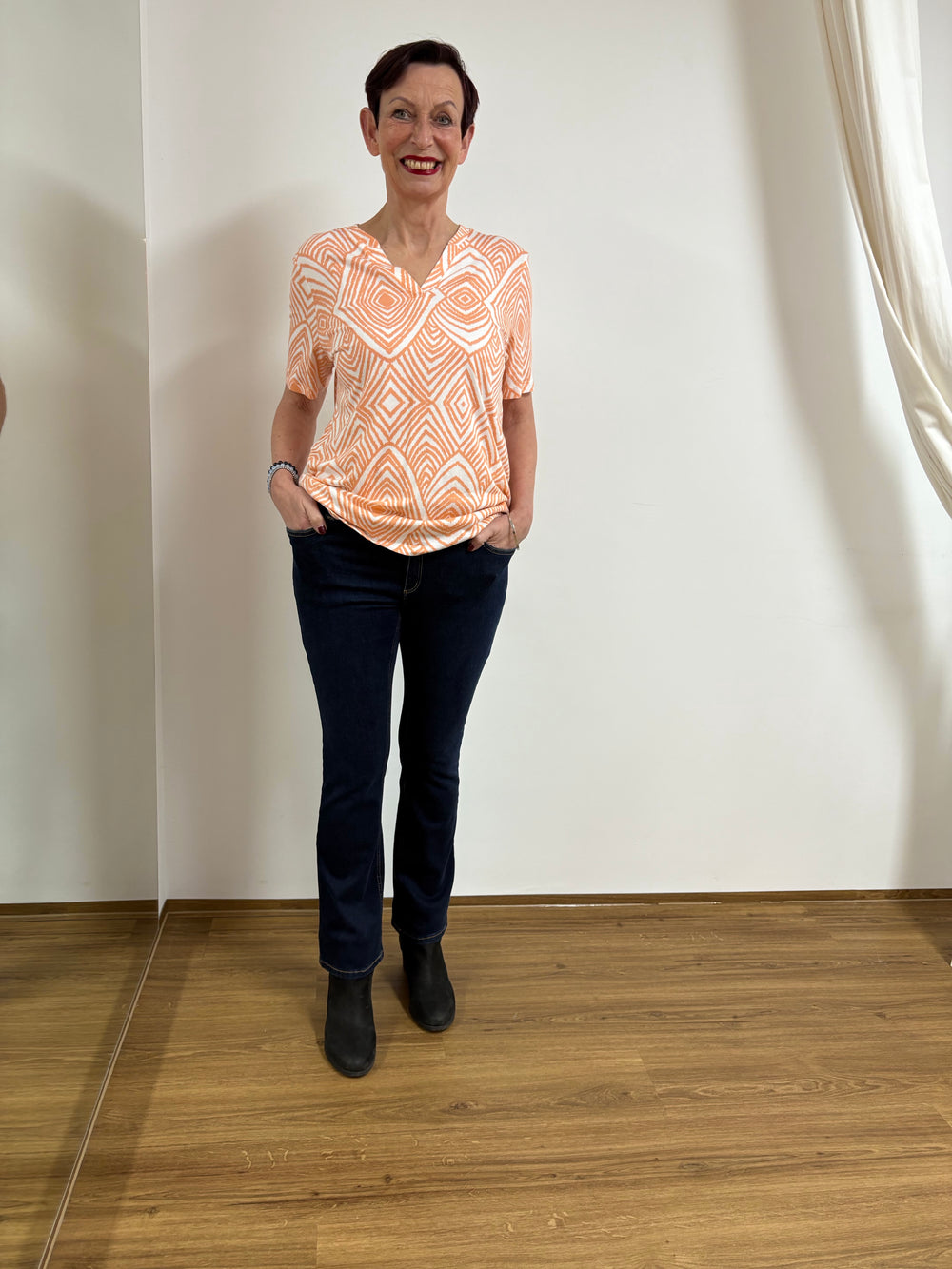 Wunderjeans Blau Used mit geradem Bein - Vera Meyer