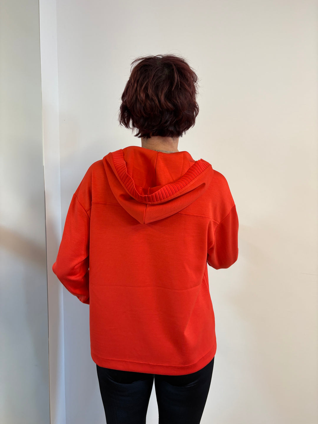 Sweatshirt mit Strickbündchen und Kapuze - Vera Meyer