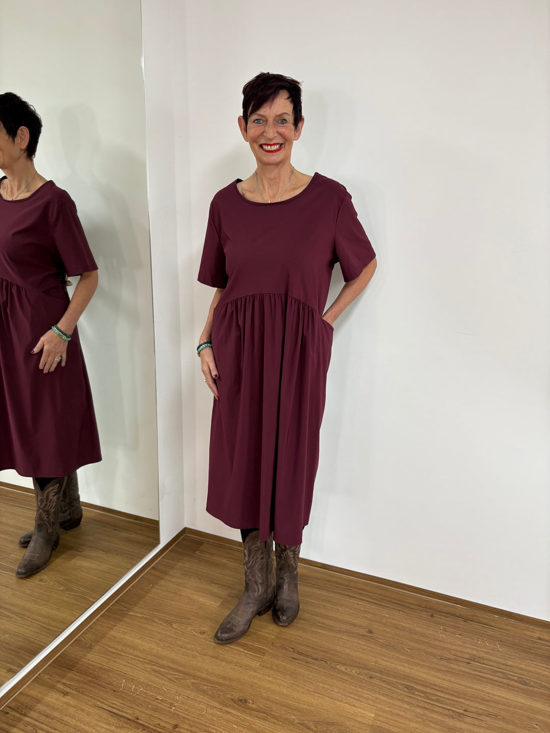 Langes Kleid Bordeaux - Vera Meyer