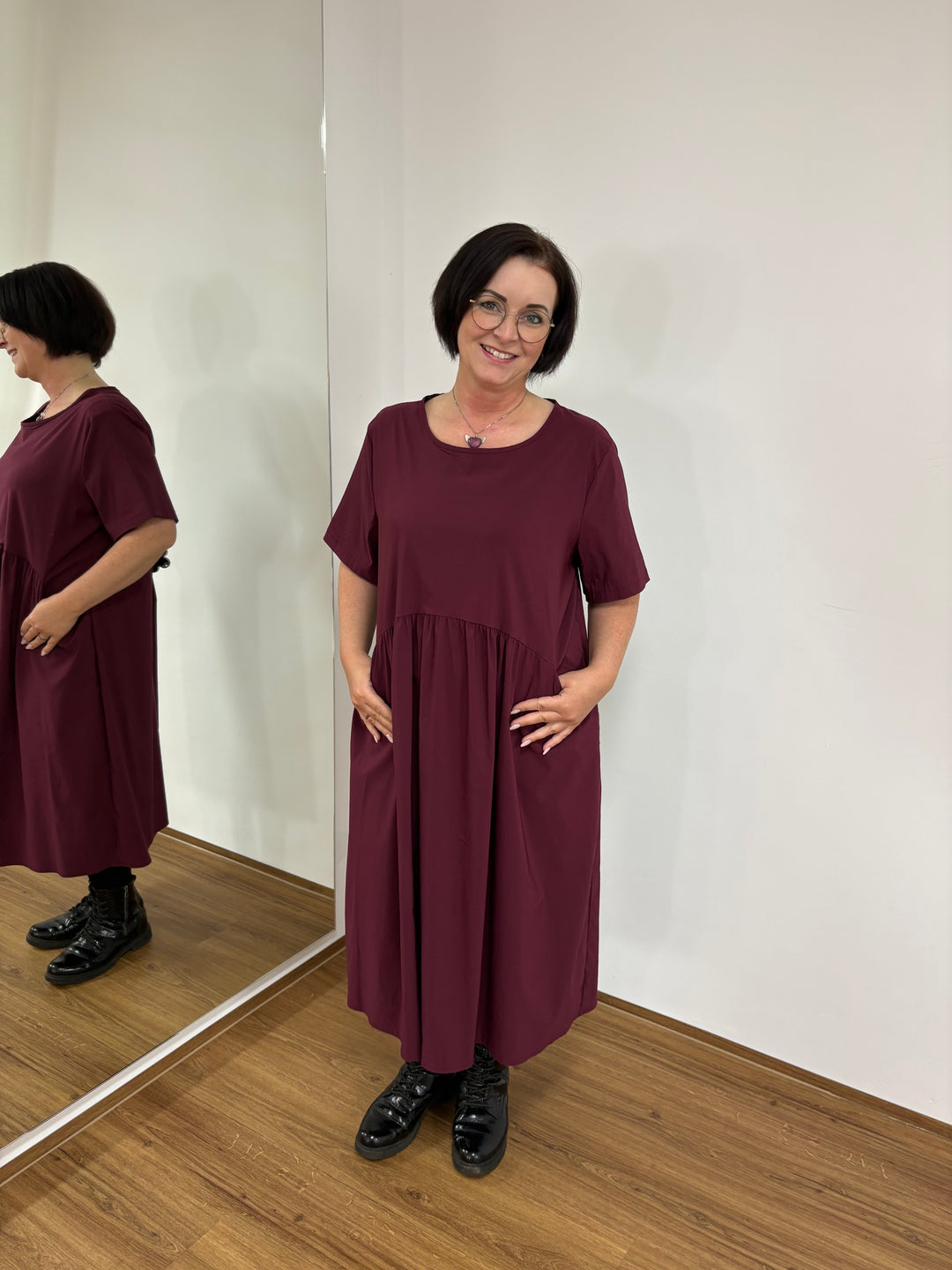 Langes Kleid Bordeaux - Vera Meyer