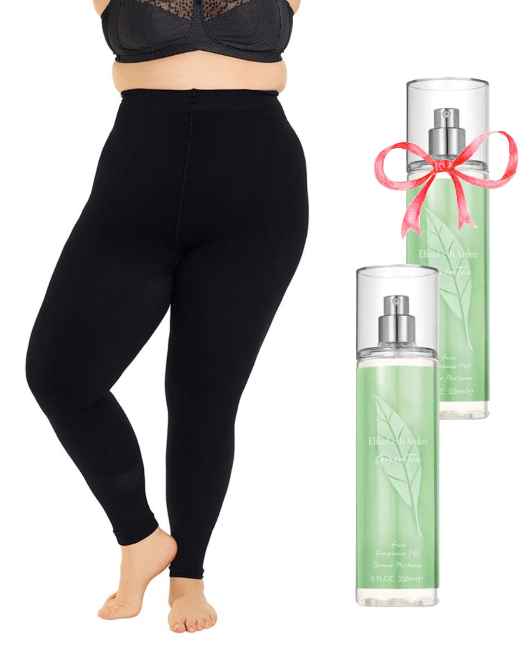 Kompressions Leggings Silber Welle 55-150kg & 2 Green Tea Sprays - Vera Meyer