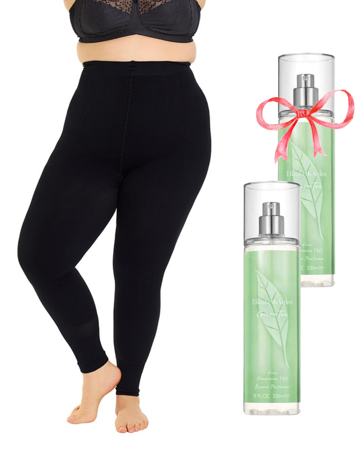 Kompressions Leggings Silber Welle 55-150kg & 2 Green Tea Sprays - Vera Meyer