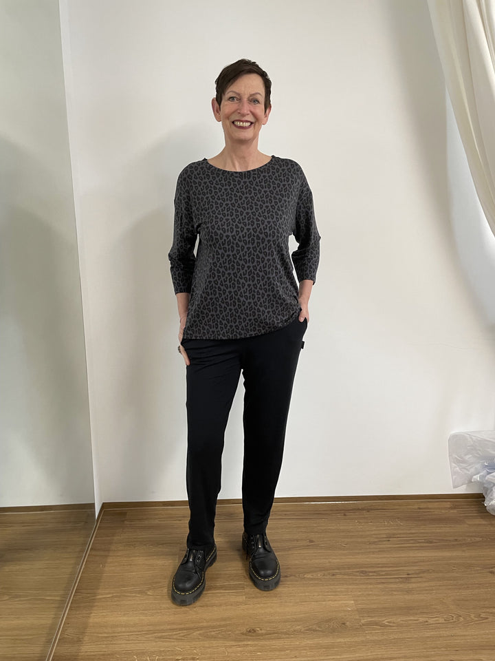 Entspannte Stoffhose Schwarz