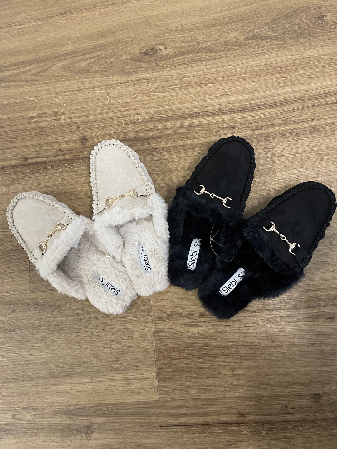 Elegante Pantolette mit Kunst Fell