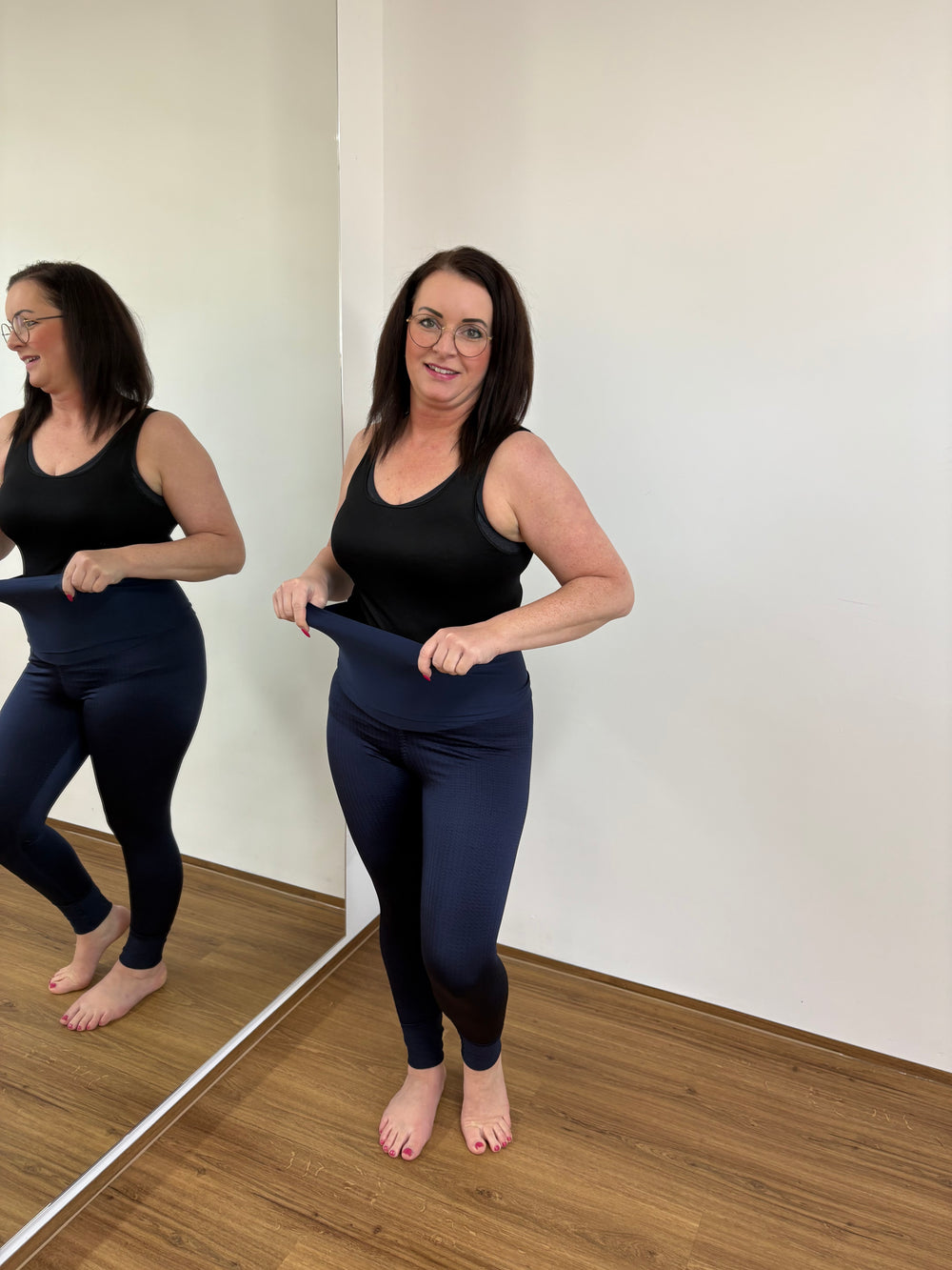 Lymph O Fit Wunderhose extra lang mit breitem Komfortbund Blau Gr. 40 - 52 - Vera Meyer