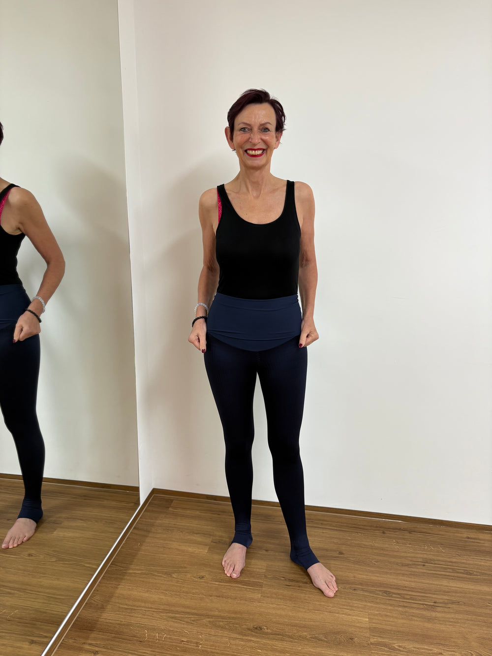 Lymph O Fit Wunderhose extra lang mit breitem Komfortbund Blau Gr. 40 - 52 - Vera Meyer
