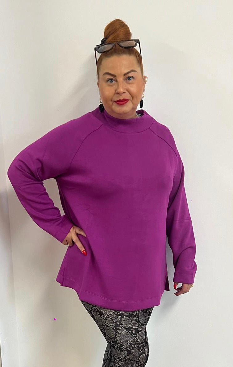 Sweatshirt Stehkragen Lila - Vera Meyer