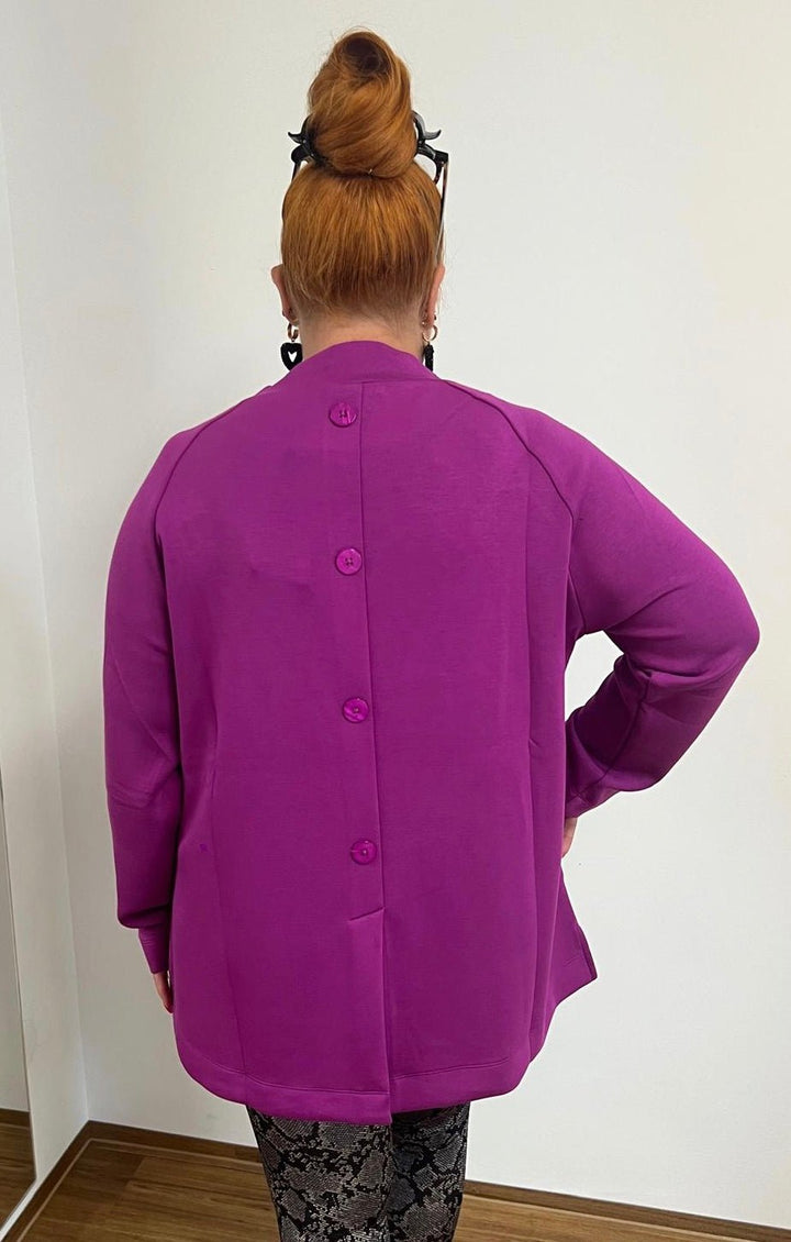 Sweatshirt Stehkragen Lila - Vera Meyer