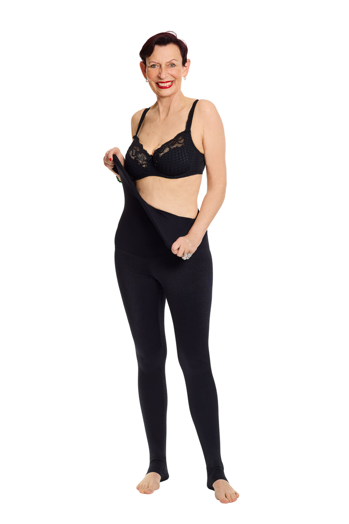Lymph O Fit Wunderhose extra lang mit breitem Komfortbund Schwarz Gr. 36 - 52 - Vera Meyer